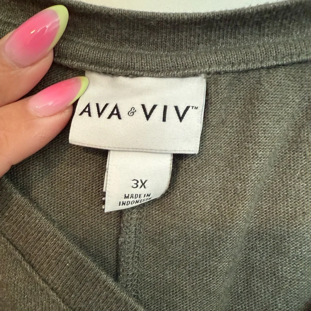 Ava & Viv Olive Knit Top